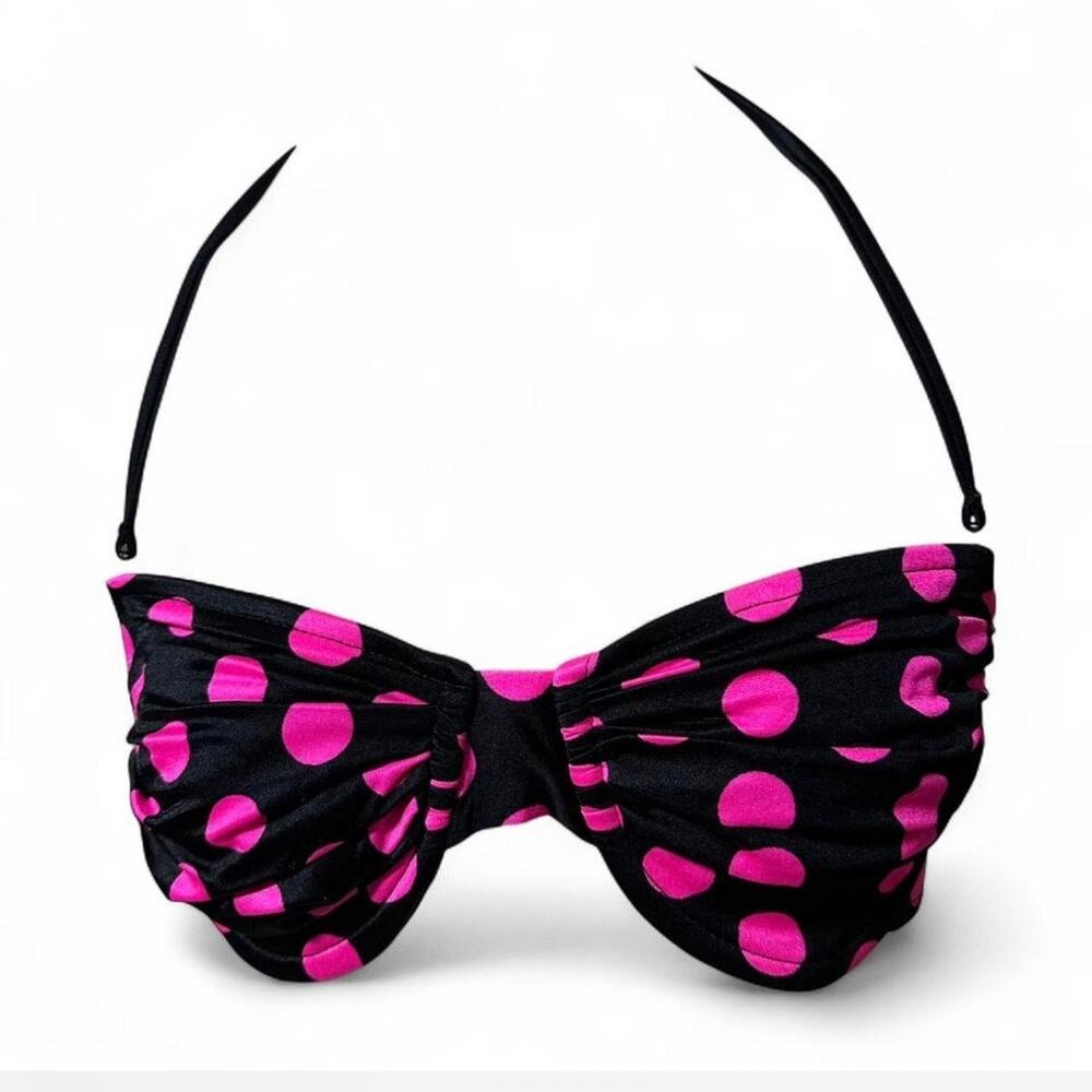 Vintage 80s/90s Bikini Top Pink Polka dot Print  
Women’s Size s/M Catalina